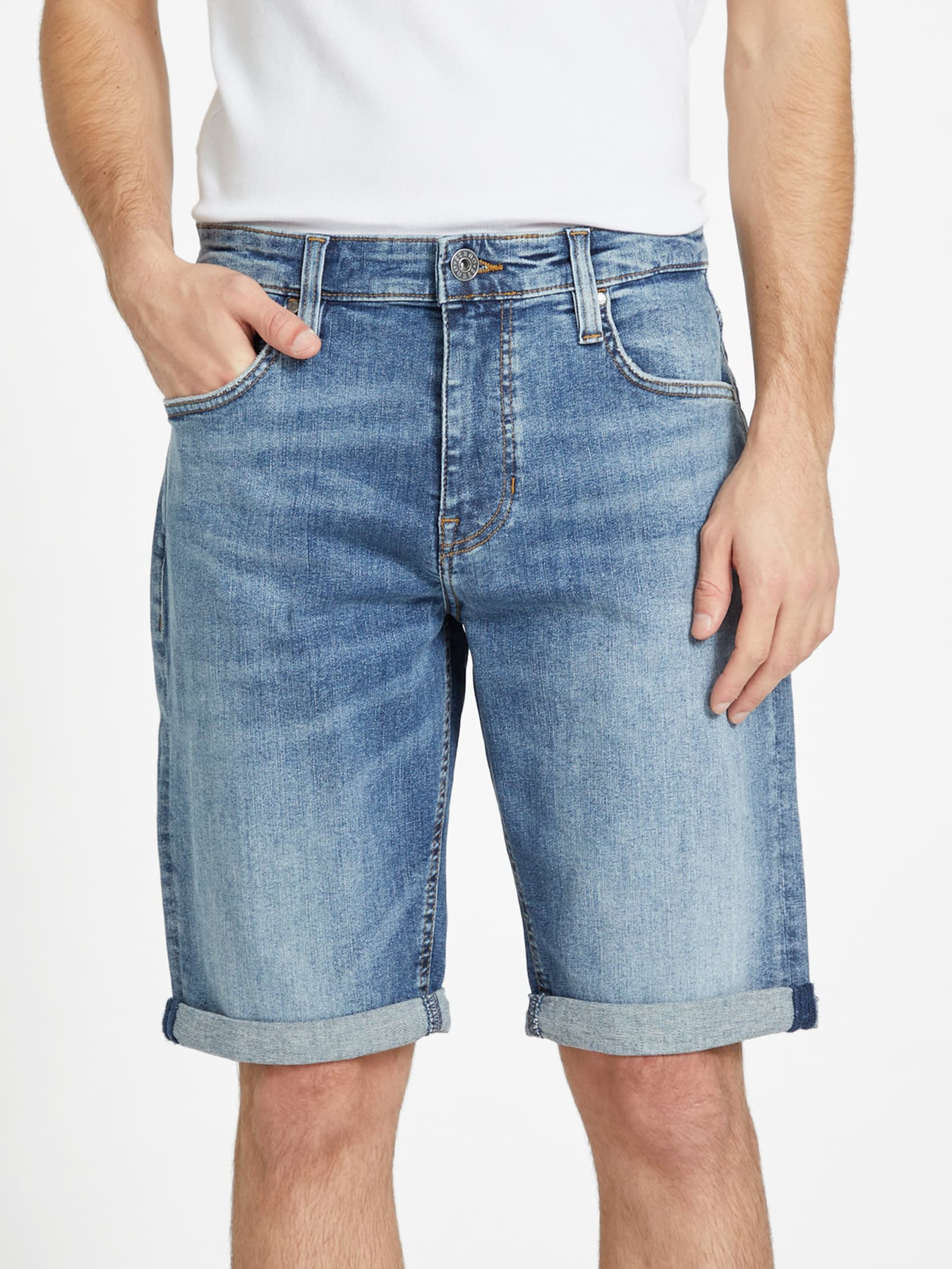 

Свернутые шорты Eco Trent Guess Factory, цвет medium wash