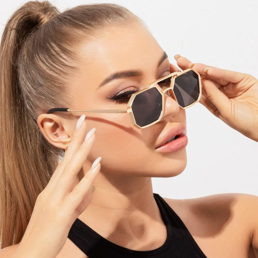 

Солнцезащитные очки в стиле стимпанк для женщин, винтажные металлические солнцезащитные очки для мужчин, летние очки с защитой от УФ-излучения UV400 generic, Black