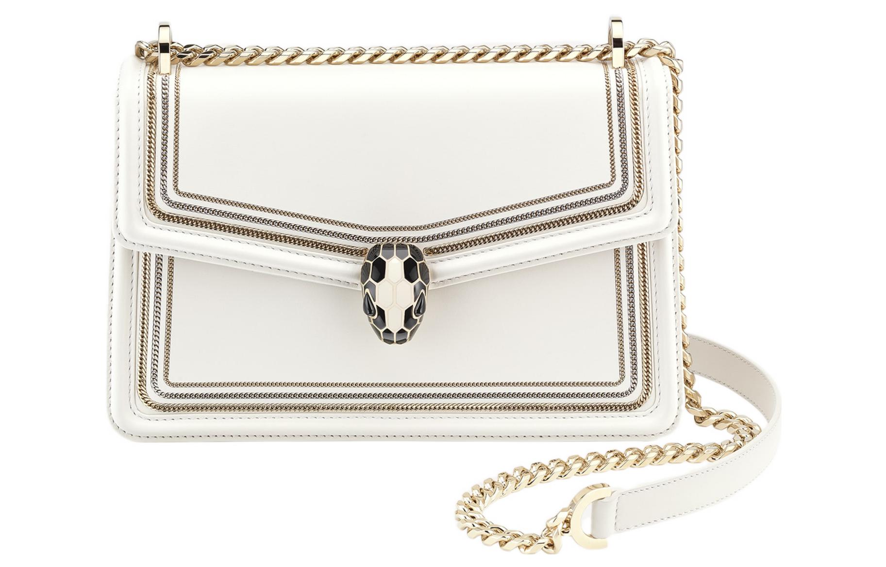 

Bvlgari Женская сумка через плечо Serpenti Forever Series из телячьей кожи, белая