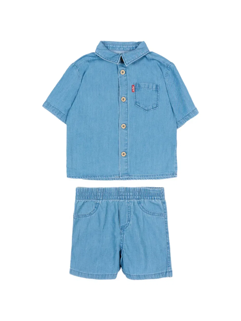 Комплект из рубашки на пуговицах и шорт Levi'S Kids, синий