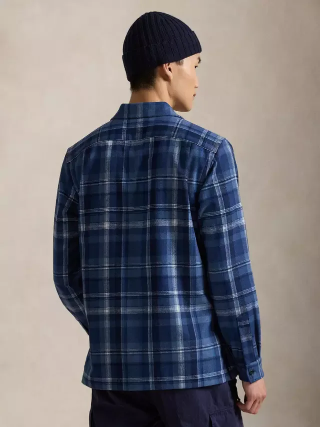 Рубашка-поло из шерстяной саржи в клетку, 7042 Синий Htr Multi Ralph Lauren — фото 2