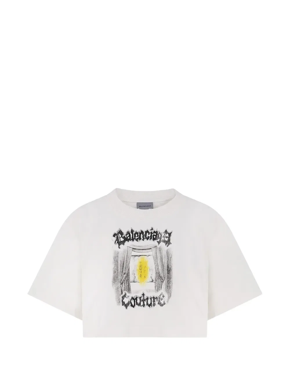 Укороченная футболка Salon de couture Balenciaga, белый