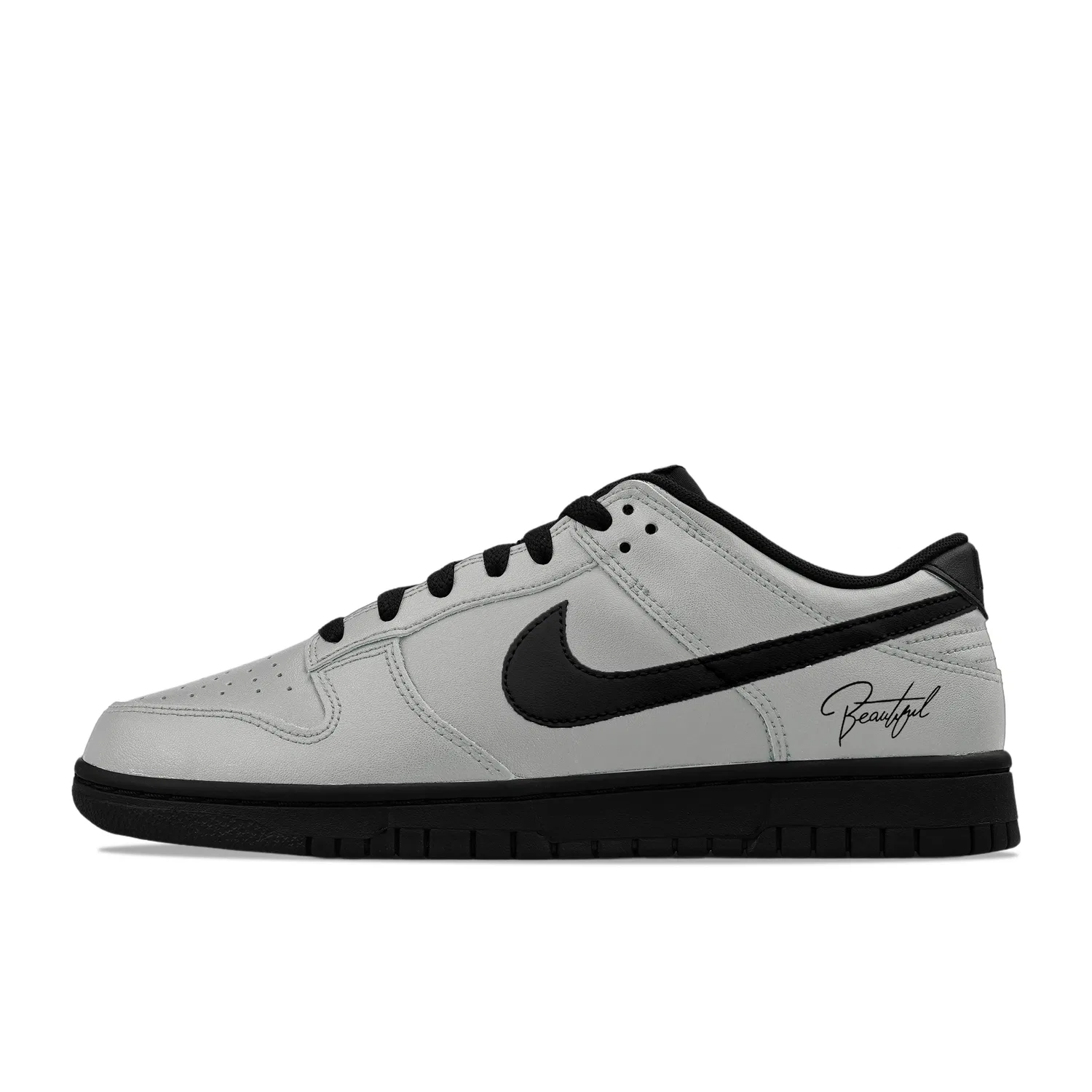Кроссовки кожаные Nike Dunk Low серые — фото 3