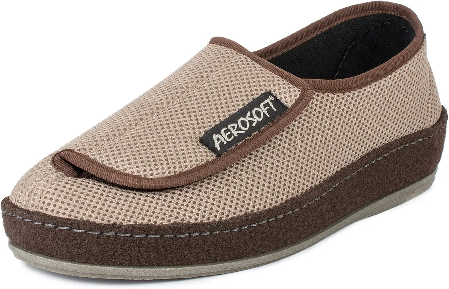 Тапочки Aerosoft Velcro Low Shoe 6072-4P для женщин и мужчин, широкие, GH, нескользящие, Taupe
