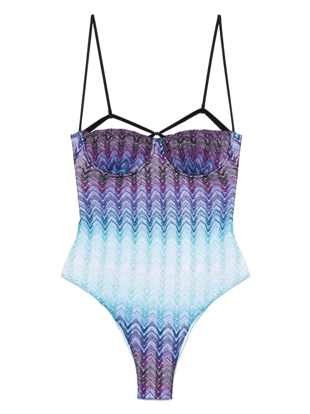 

Купальник с узором зигзаг Missoni, синий
