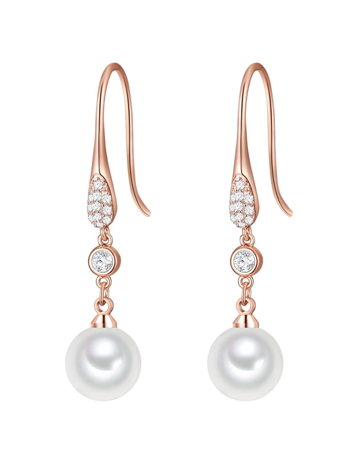 

Lulu & Jane Жемчужные серьги из латуни с жемчужинами в оправе из розового золота