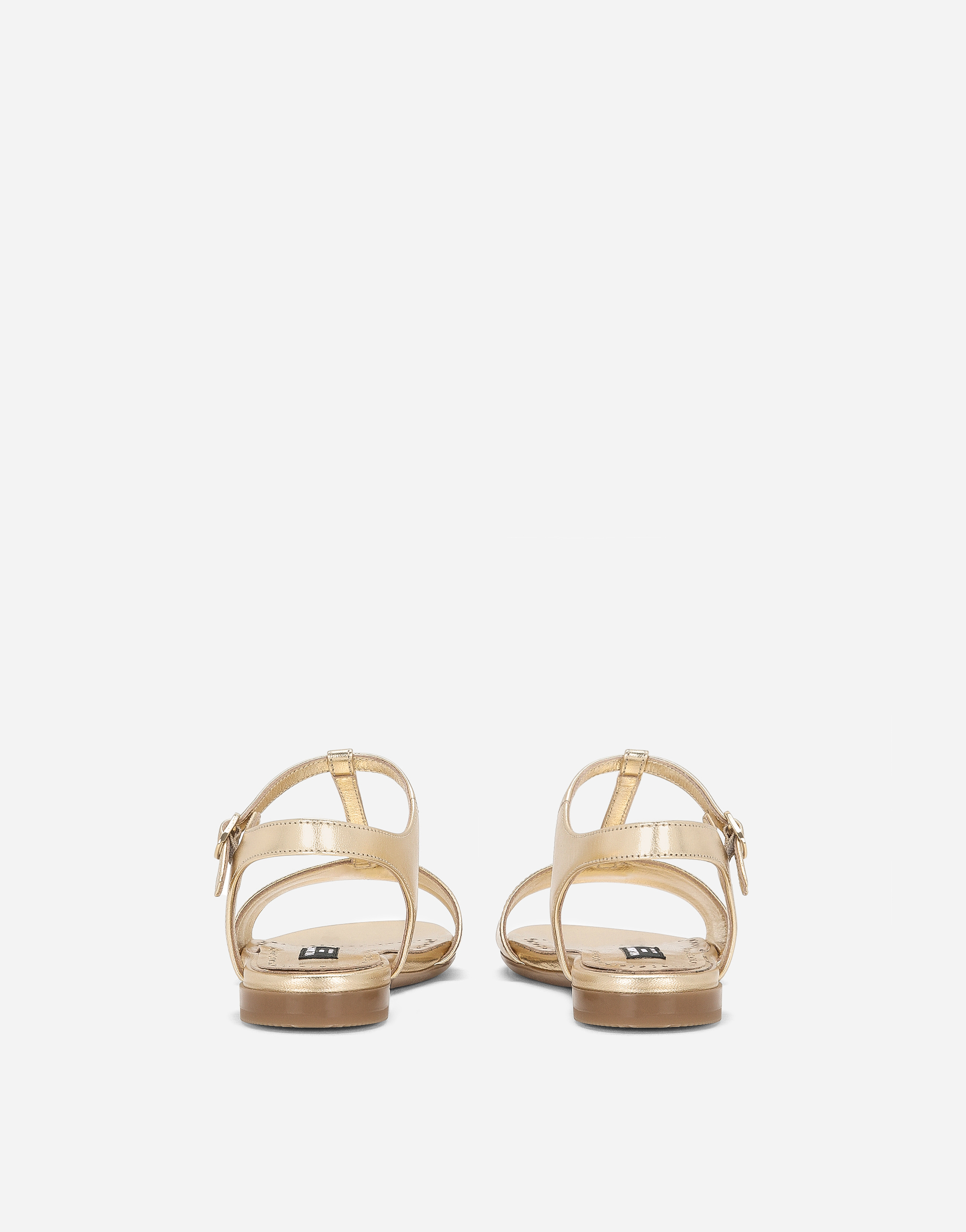 Сандалии из металлизированной кожи Dolce&Gabbana, золотой — фото 3