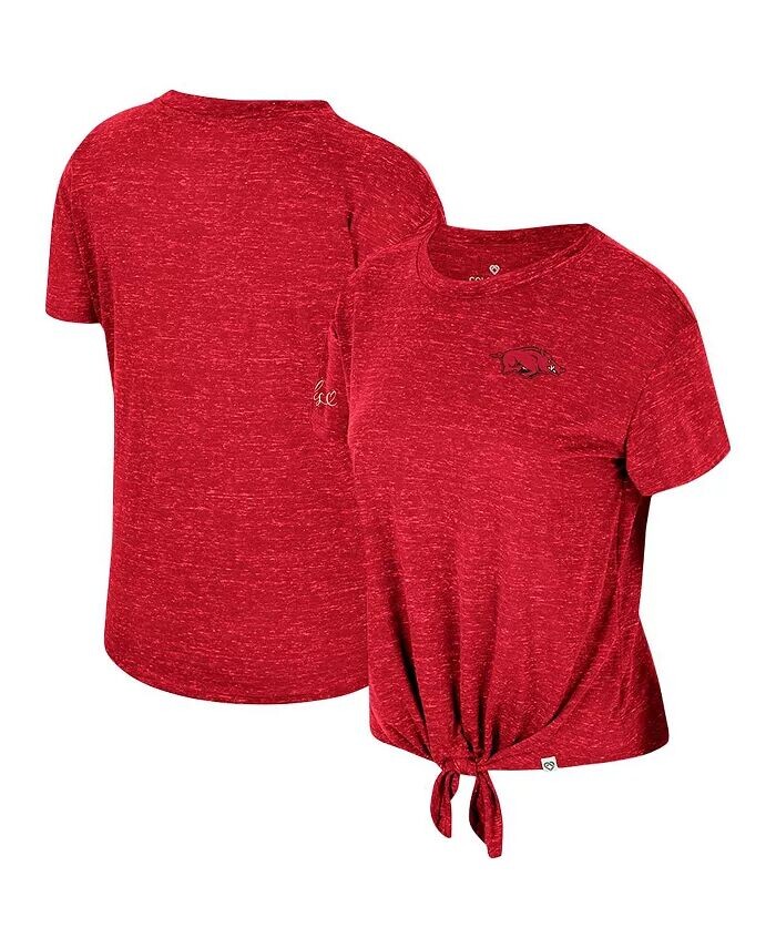 

Женская футболка Cardinal Distressed Arkansas Razorbacks Finalists с завязкой спереди Colosseum