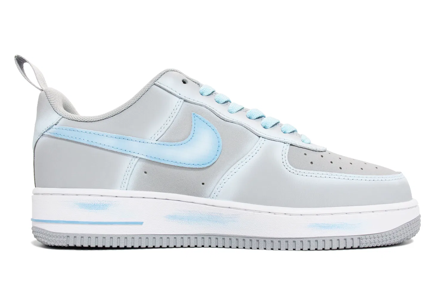 Кроссовки Nike Air Force 1 '07 Walking Planet серо-голубые — фото 3