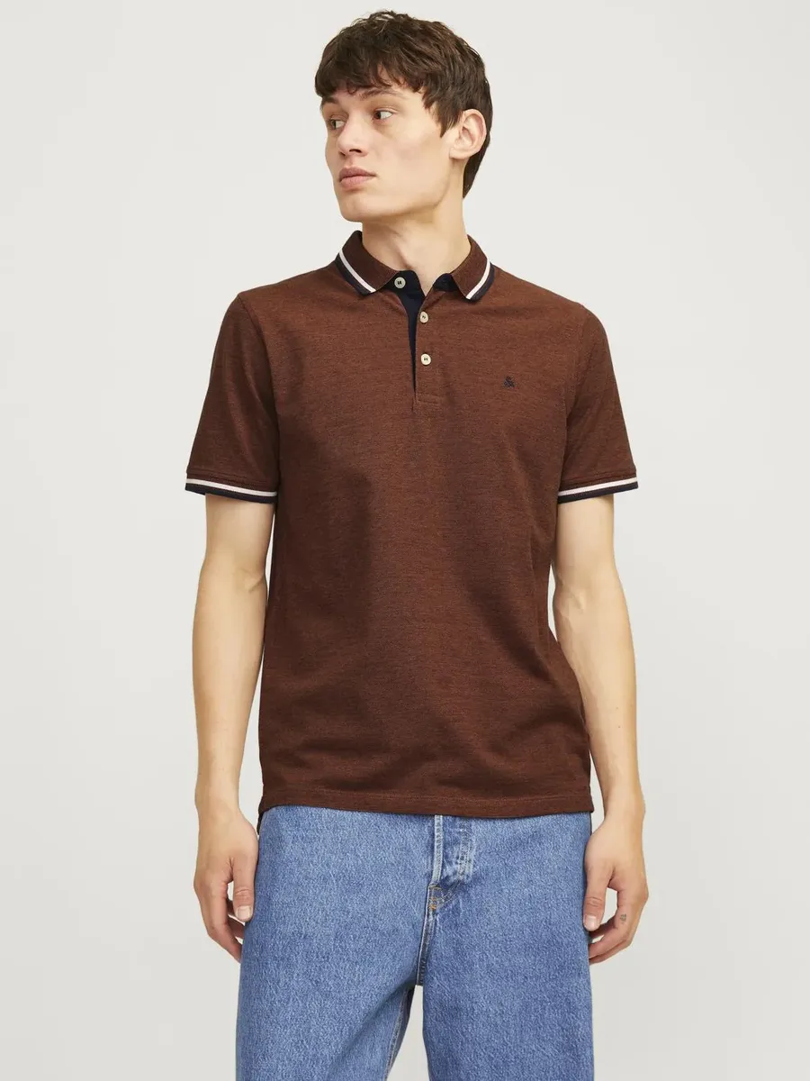 

Рубашка-поло Jack & Jones "JJEPAULOS POLO SS NOOS", цвет Mocha Bisque Detail:Play