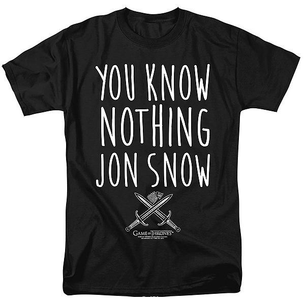 

Футболка с принтом Game of Thrones You Know Nothing Jon Snow Licensed Character