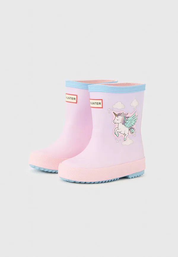 Детские сапоги унисекс с принтом единорога Hunter Original, Blue Frost/Parfait Pink — фото 2
