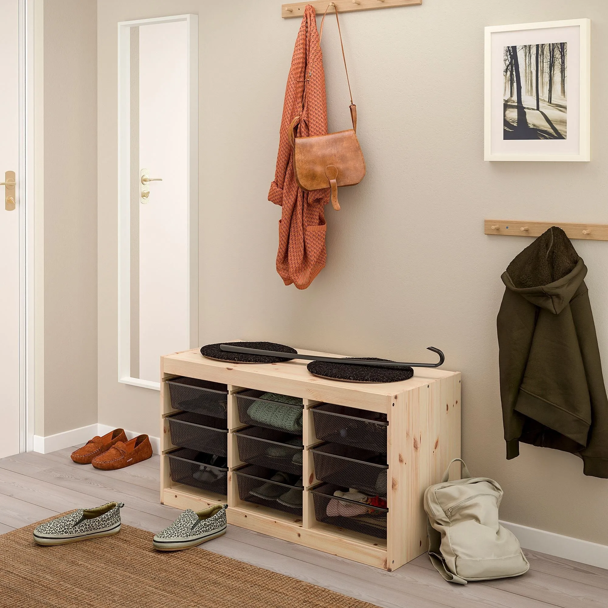 Шкаф для хранения, сосна/серый, 93x44x52 см, TROFAST IKEA — фото 4