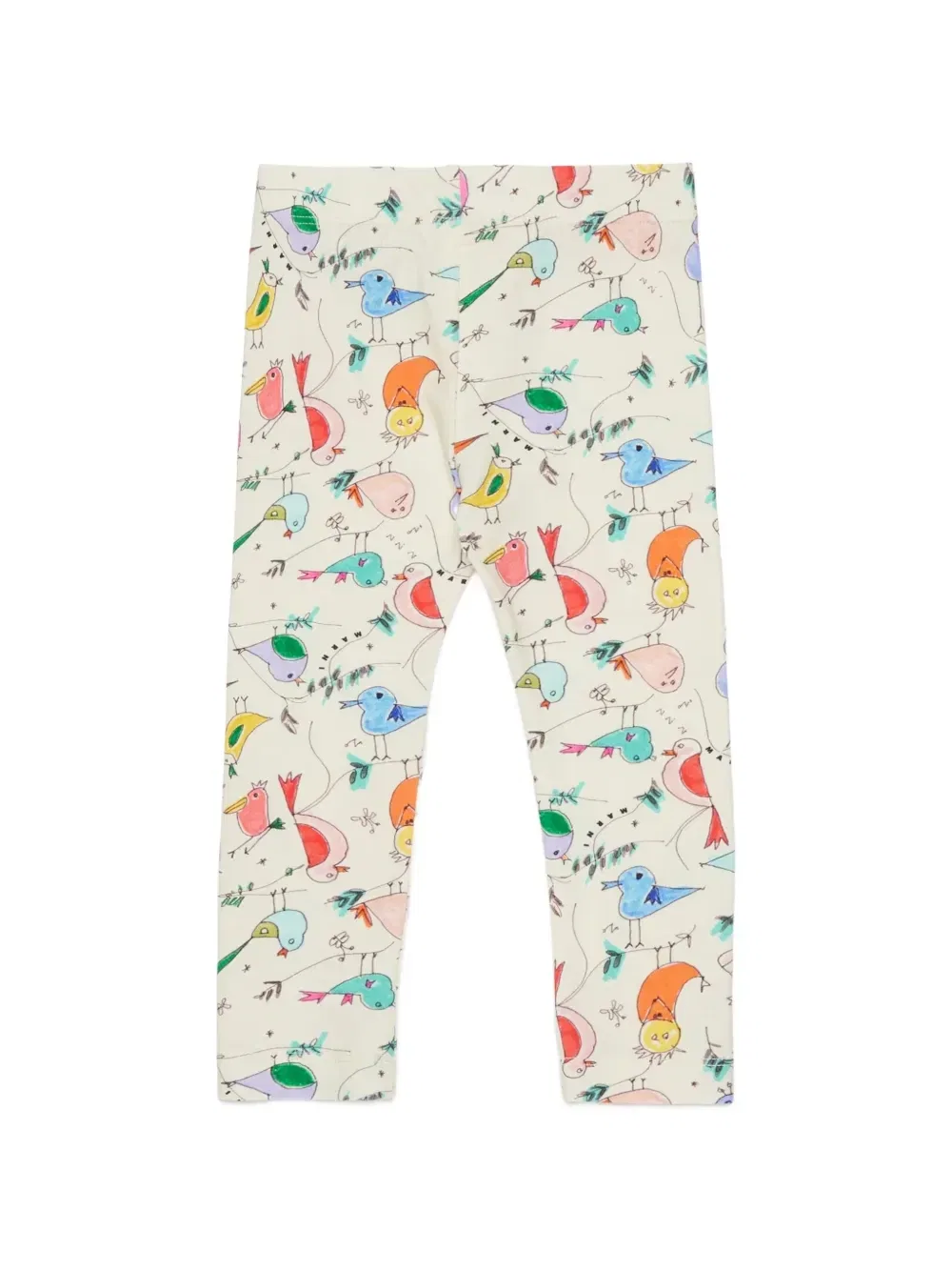 Легинсы с принтом птиц и логотипом Marni Kids, бежевый — фото 2