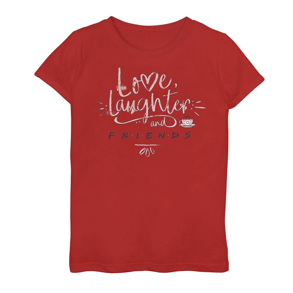 

Футболка с надписью «Love & Laughter» для девочек 7–16 лет «Друзья» Licensed Character, красный