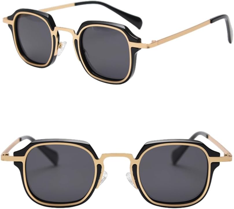 

женские винтажные солнцезащитные очки поляризованные мужские ретро летние мужские солнцезащитные очки для женщин панк стиль металлические UV400 HPIRME, Clear Green Black