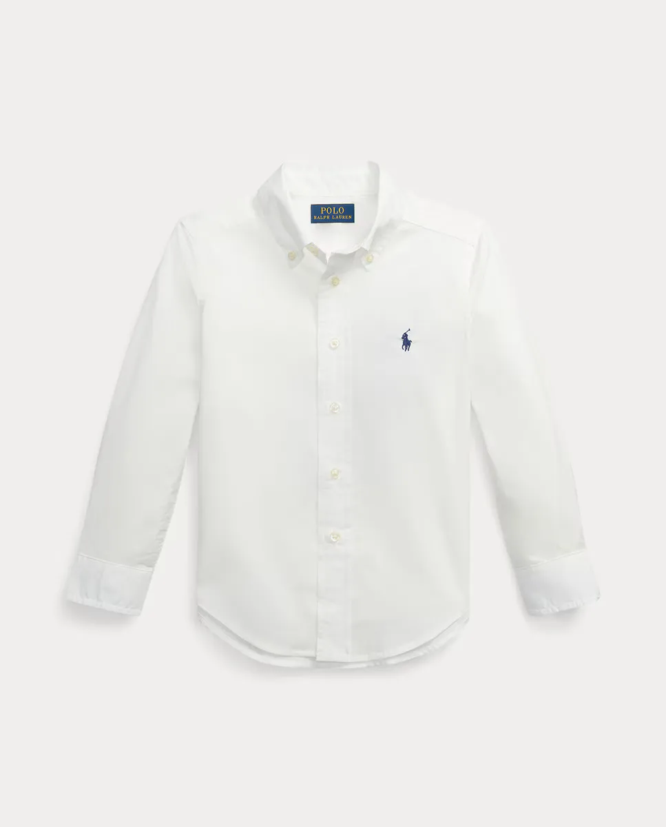 

Пустая поплиновая рубашка для мальчика Polo Ralph Lauren, белый