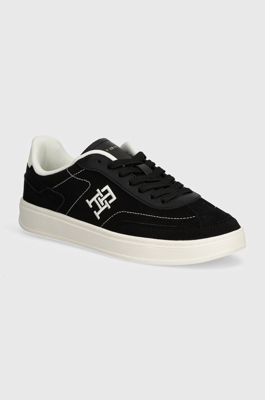 

Кожаные кроссовки Tommy Hilfiger TH HERITAGE COURT SNEAKER SDE, черный