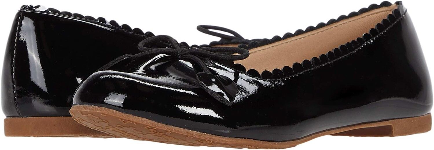 

Туфли на плоской подошве Elephantito Scalloped Ballerina, цвет Patent Black