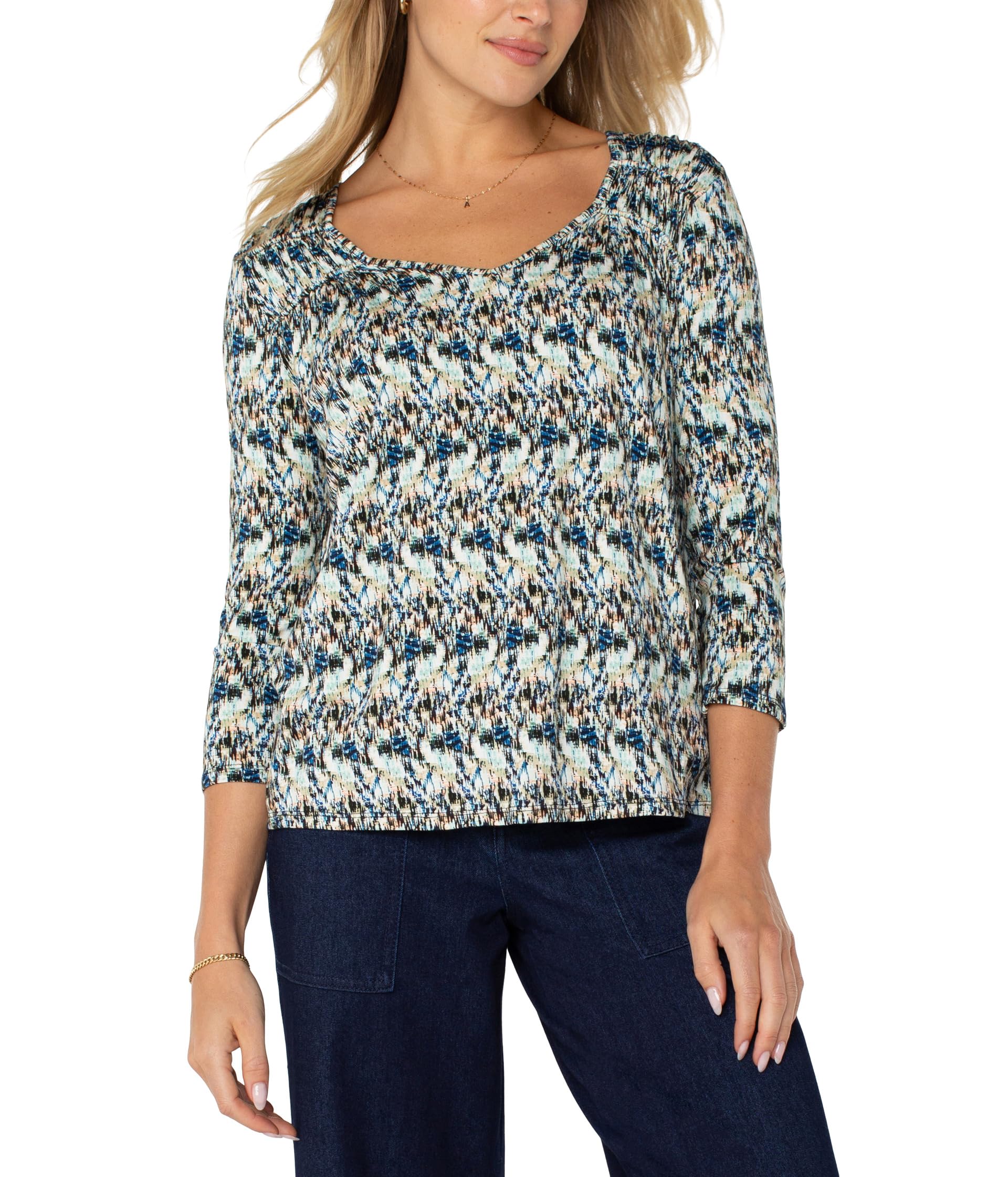 

Топ Liverpool Los Angeles 3/4, цвет Blue Multi Texture