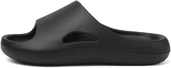 

Тапочки NIDDISLIP для женщин и мужчин, домашние шлепанцы, шлепанцы для душа с мягкой толстой подошвой, тапочки для восстановления, спортивные плоские тапочки, черный