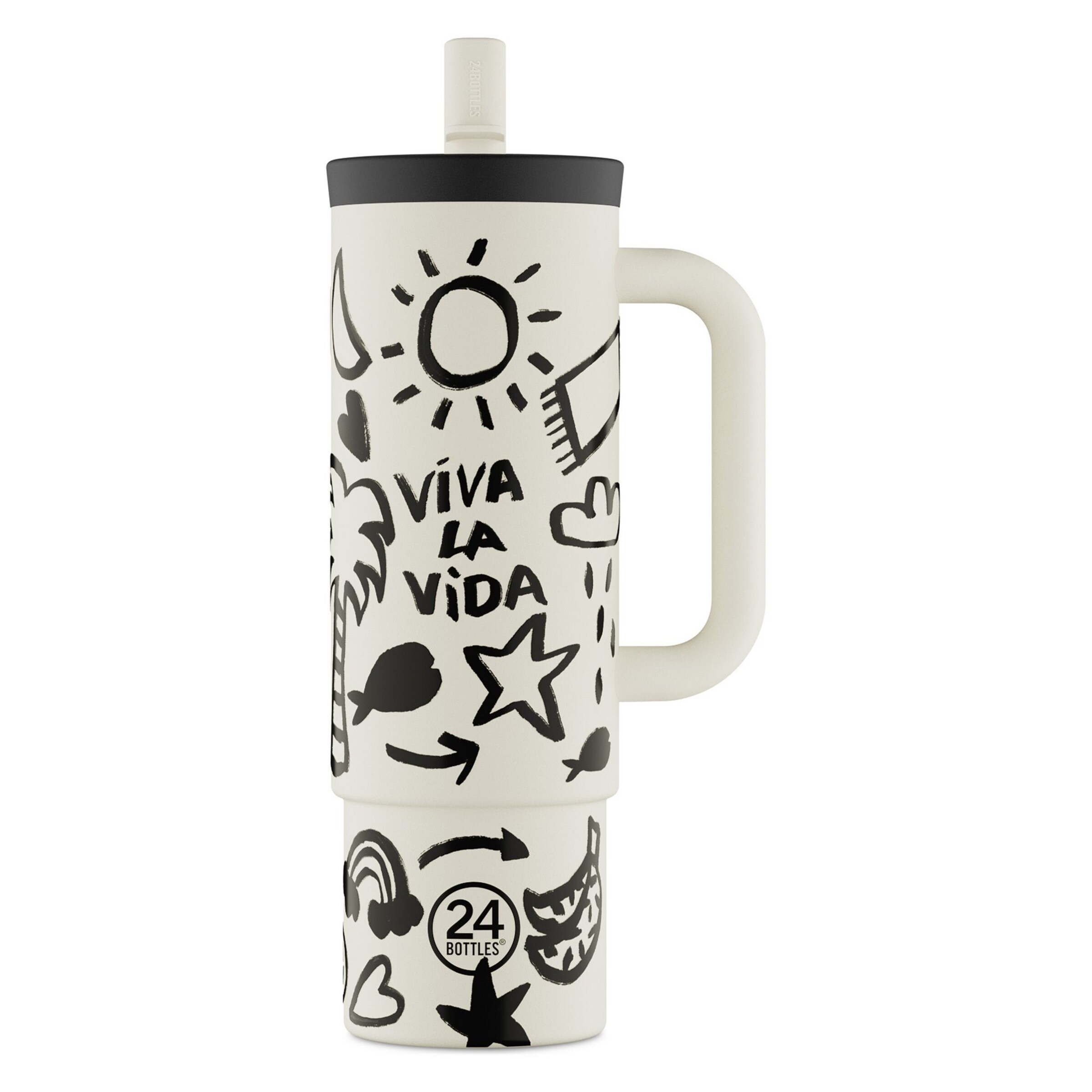 

24Bottles Бутылка для воды 'Straw' в белом цвете