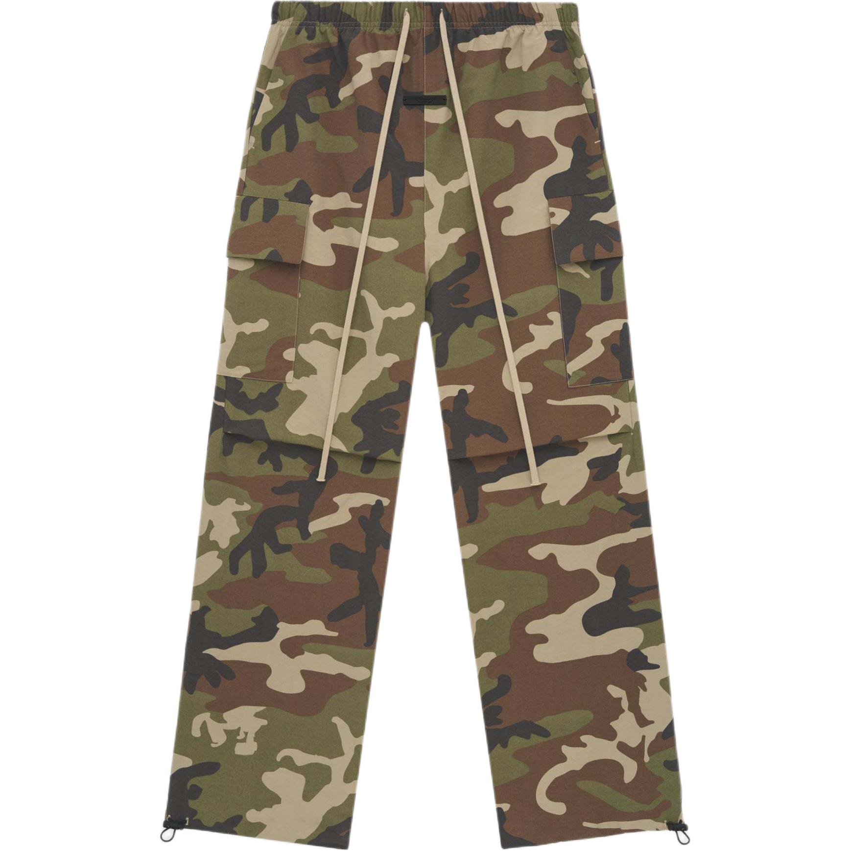 Военные полевые брюки из нейлона Fear Of God Essentials, зеленый камуфляж/лесной камуфляж — фото 2