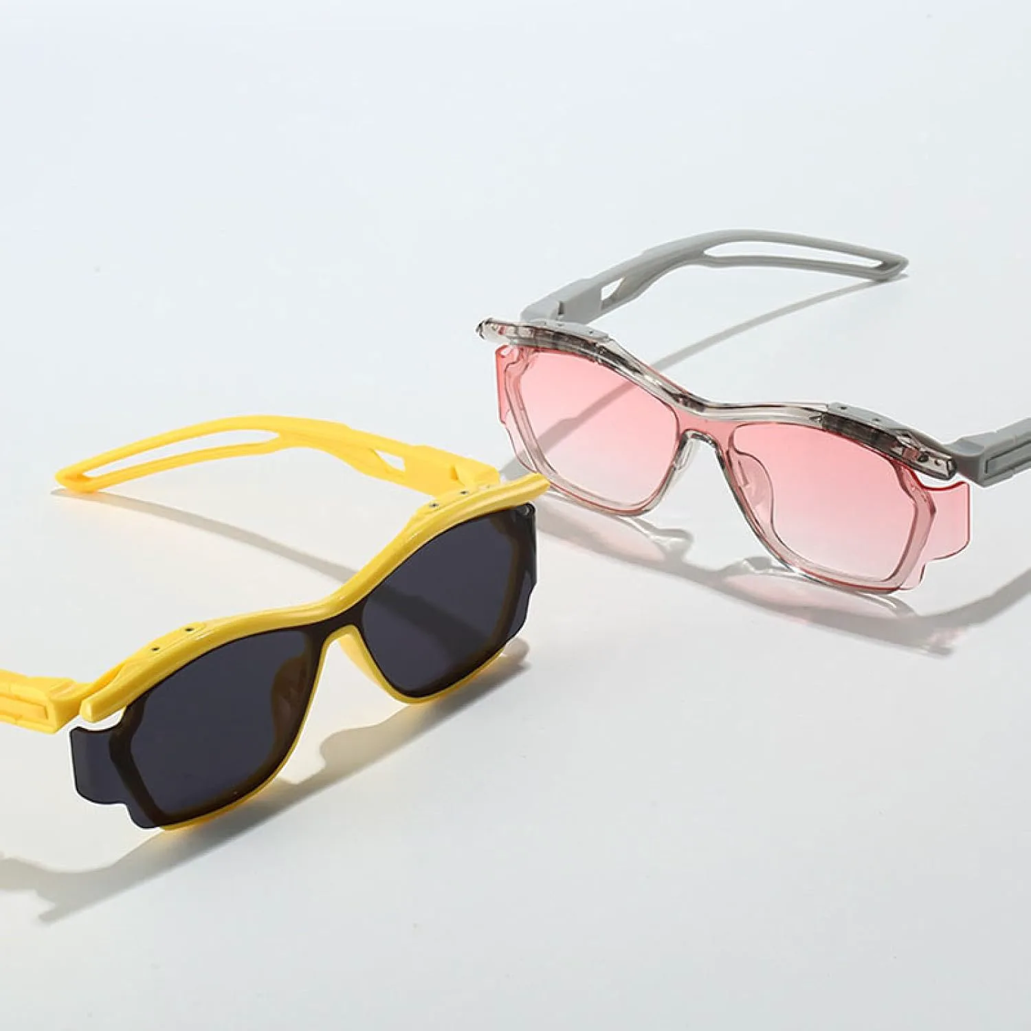 

Винтажные солнцезащитные очки с изогнутыми линзами для женщин и мужчин в стиле панк, для активного отдыха, велоспорта и других видов спорта TVTBBVV, Yellow Black