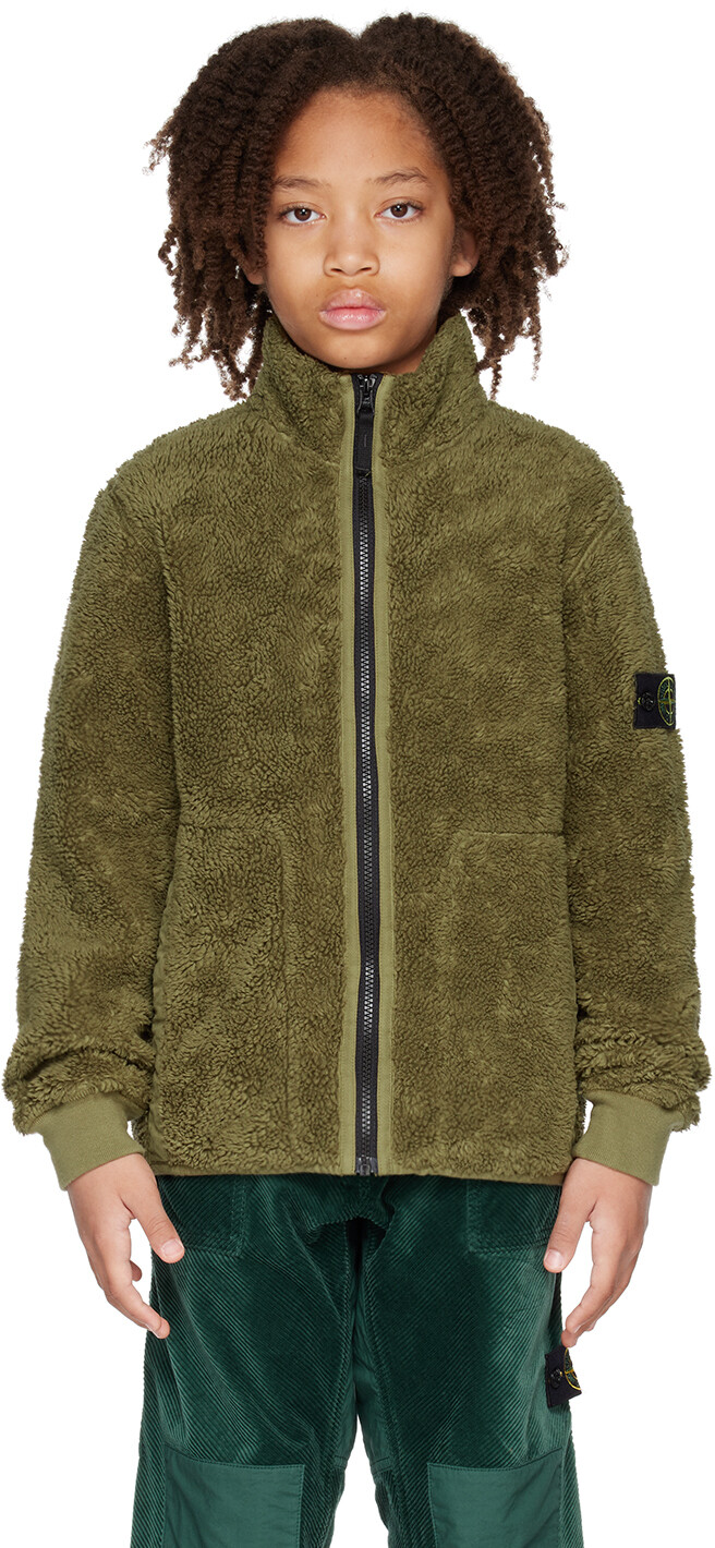 

Детская зеленая куртка с нашивками Stone Island Junior, Зеленый, Детская зеленая куртка с нашивками Stone Island Junior