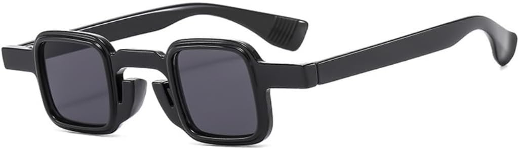 

Популярные модные маленькие квадратные солнцезащитные очки для женщин в стиле ретро-панк, с защитой от УФ-излучения UV400, для мужчин, с прозрачными линзами цвета океана, с заклепками UATXTAU, Black