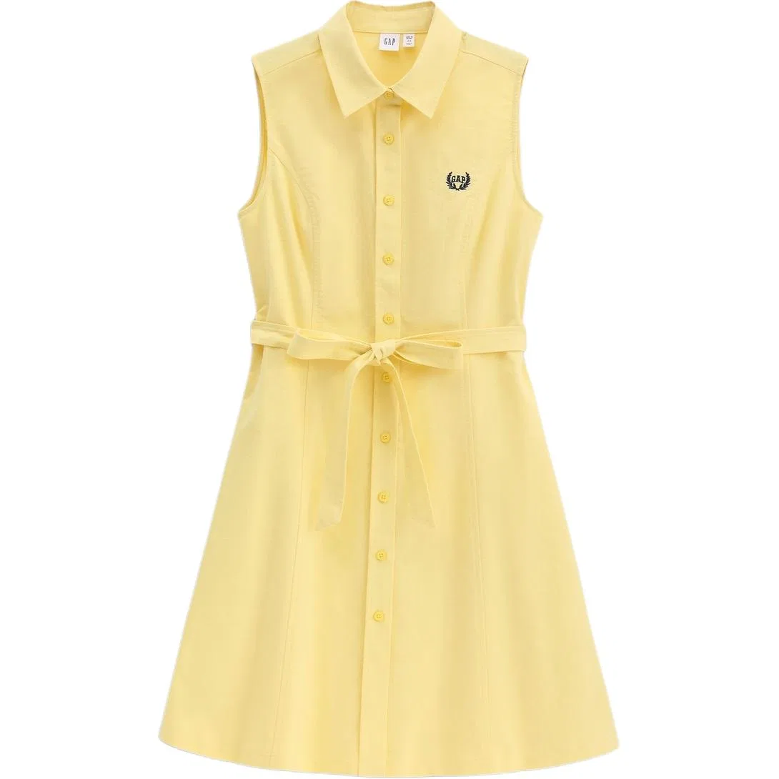 Платье без рукавов женское с отложным воротником GAP, Yellow