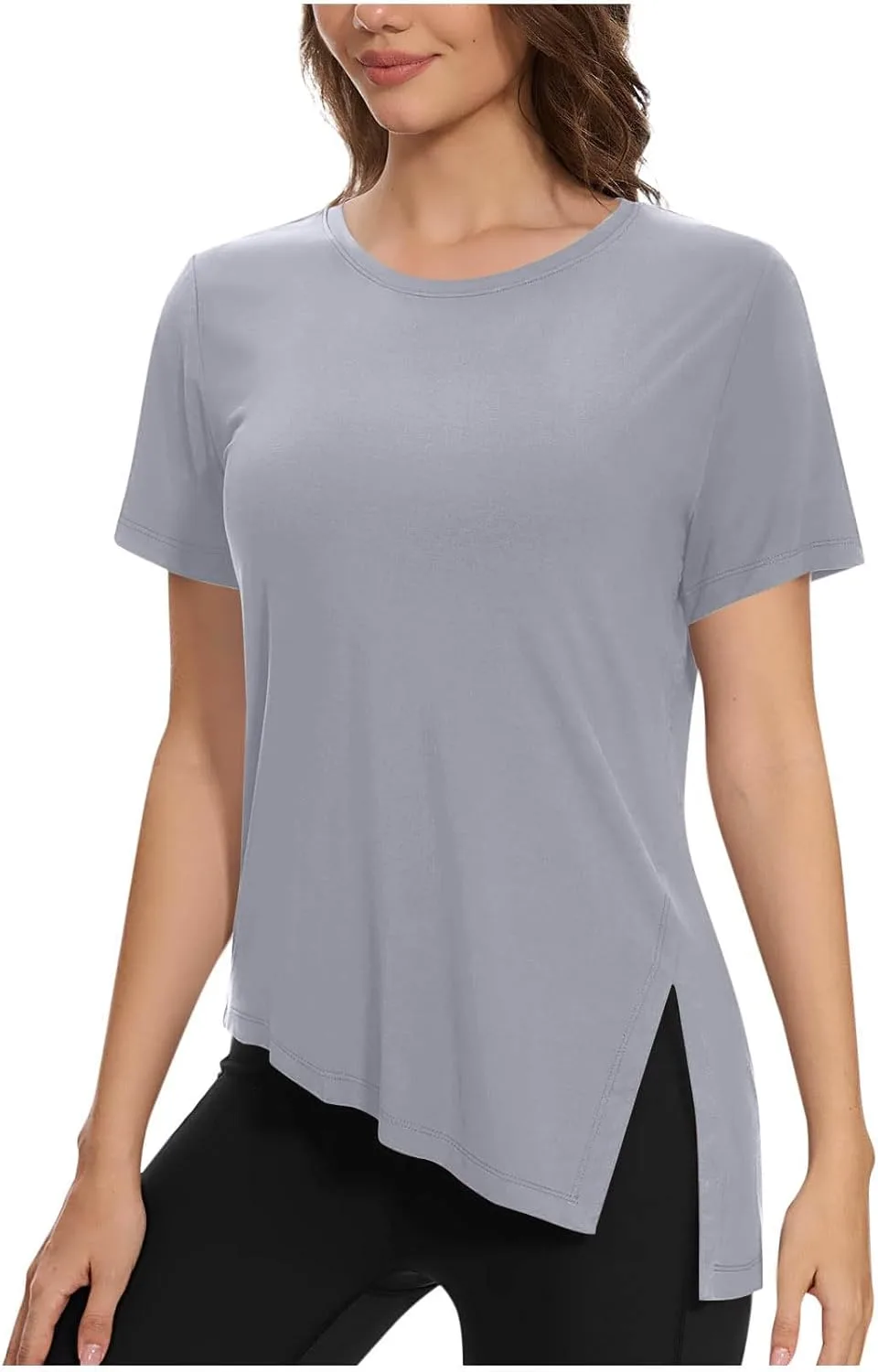 

Женская футболка для тренировок с коротким рукавом и боковым разрезом