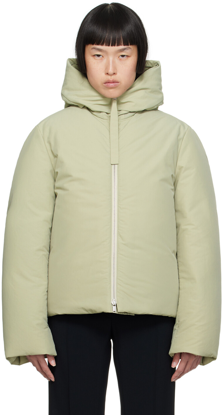 

Зеленый пуховик с капюшоном Jil Sander
