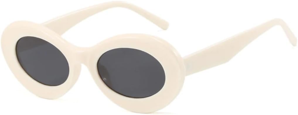 

Солнцезащитные очки с защитой UV400 | Овальная толстая оправа, конфетный цвет | для женщин и мужчин, для занятий спортом на открытом воздухе и вождения DSVIGF, Beige Gray