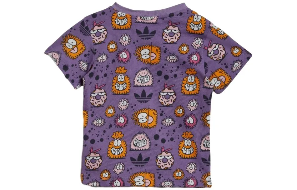 Футболка для дошкольников с круглым вырезом Adidas Originals, Extraordinary Purple Blue Pink — фото 4
