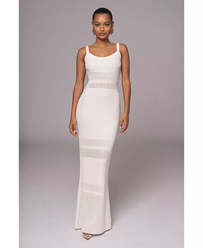 

Женское макси-платье Palm Springs из трикотажа JLUXLABEL, белый