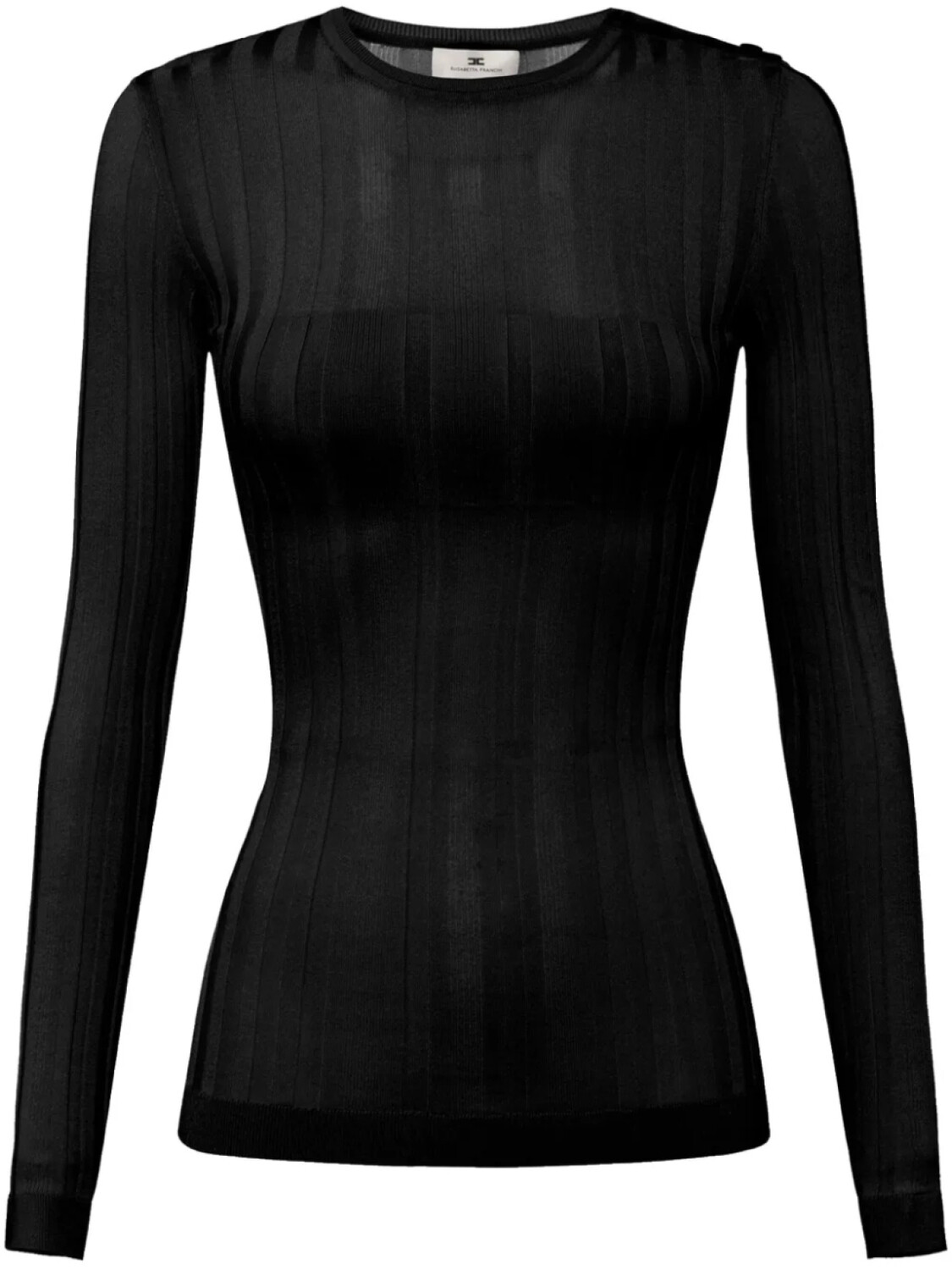 

Полупрозрачный топ в рубчик Elisabetta Franchi, черный