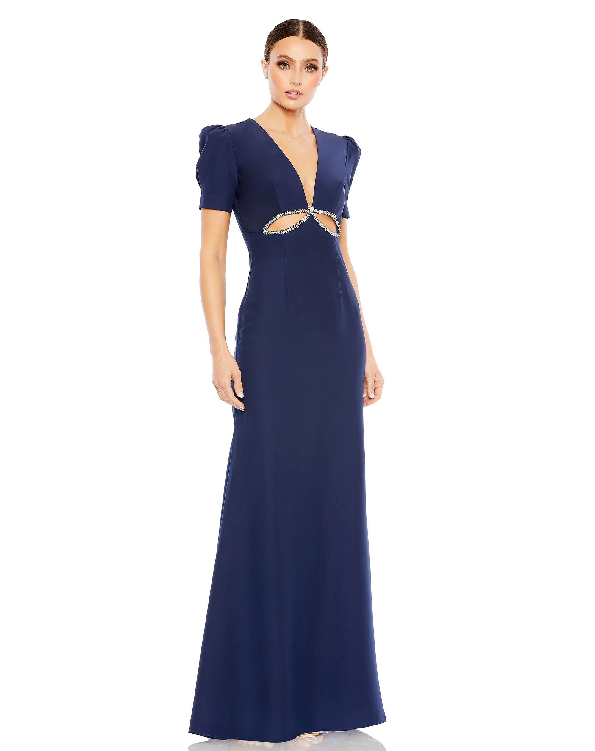 

Вечернее платье с пышными рукавами и вырезом Ieena for Mac Duggal