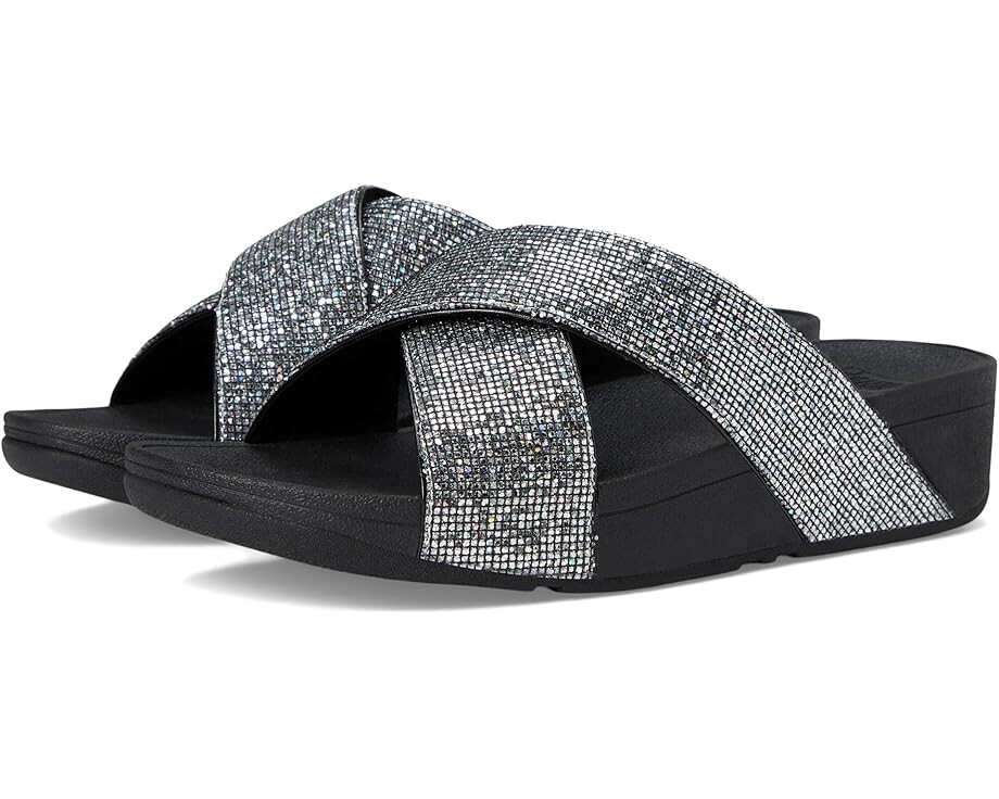 

Сандалии FitFlop Lulu Glitterball Cross Slides, серебряный