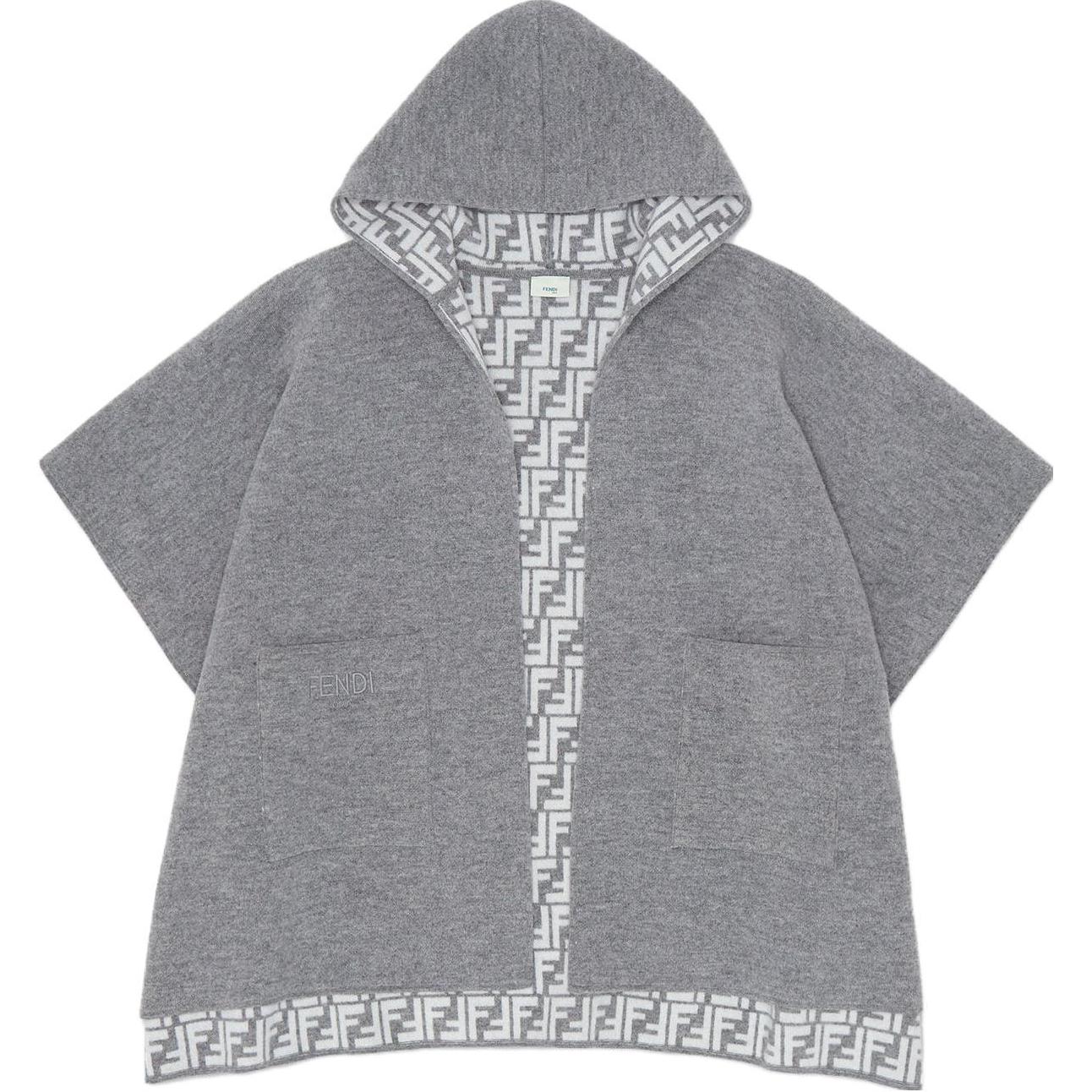 

Детский плащ с капюшоном, средней высоты Fendi, серый