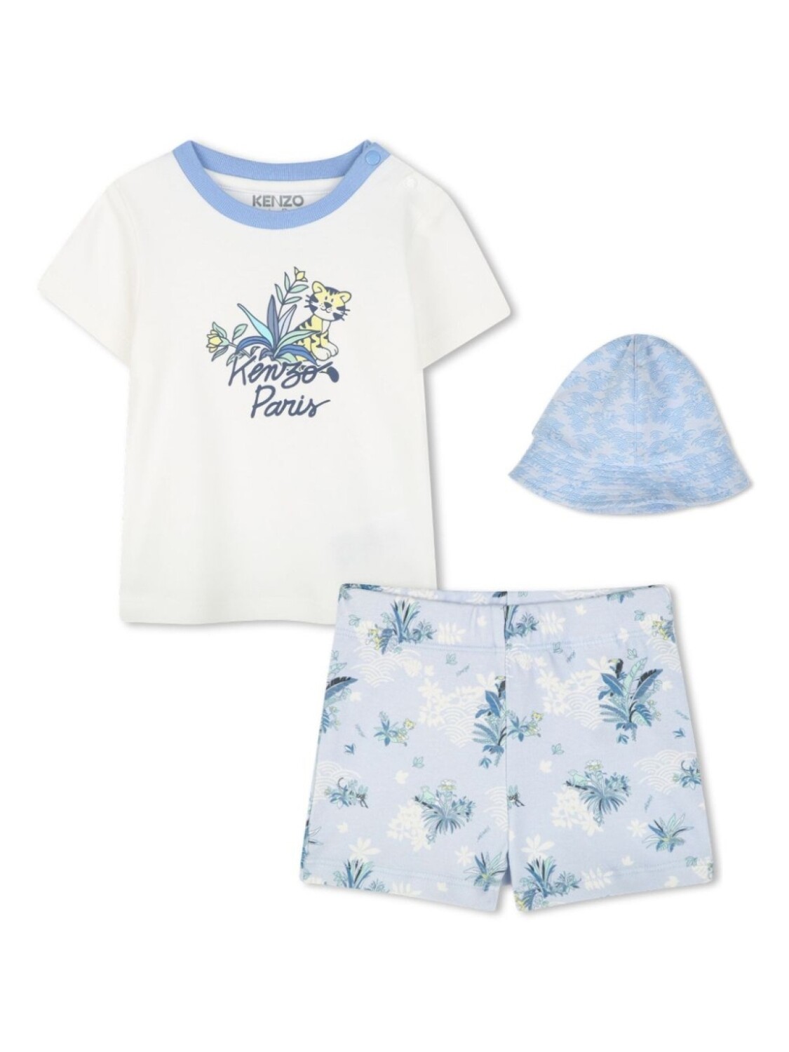 

Kenzo Kids комплект из топа и шортов с принтом, белый