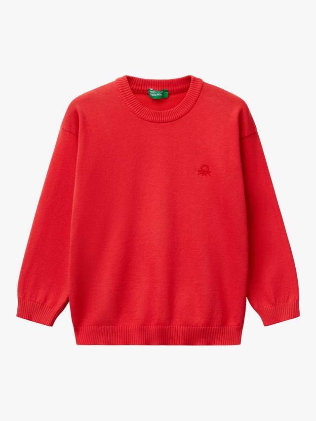 

Джемпер с вышитым детским логотипом Benetton, красный