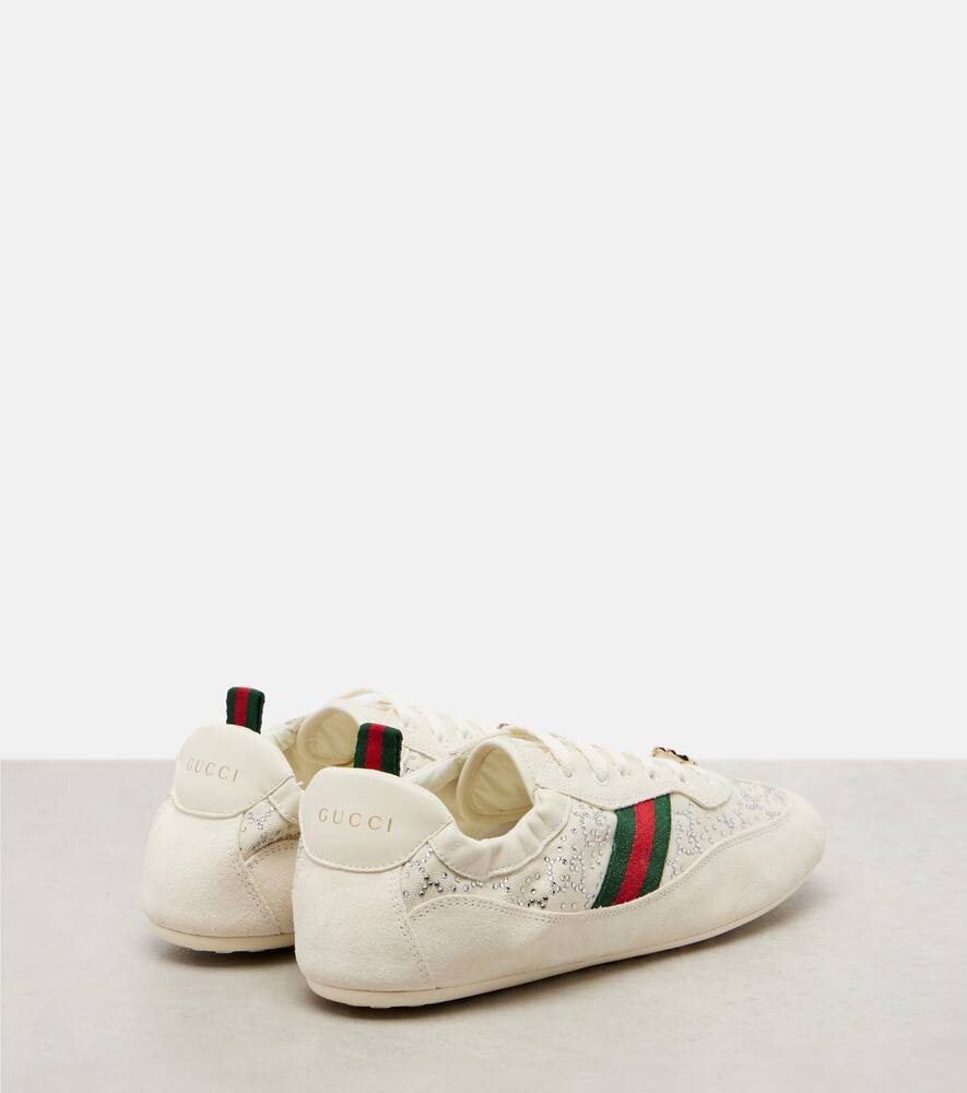 Сникерсы с декором и отделкой из замши Gucci, Ow/Mw-Ow/Mw-Ow/Ow/Vr — фото 2