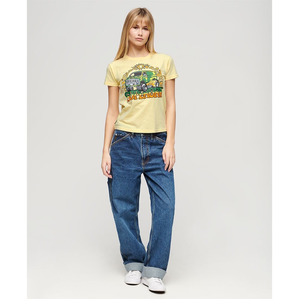 Футболка с коротким рукавом Superdry Neon Motor Graphic Fitted, желтый — фото 4