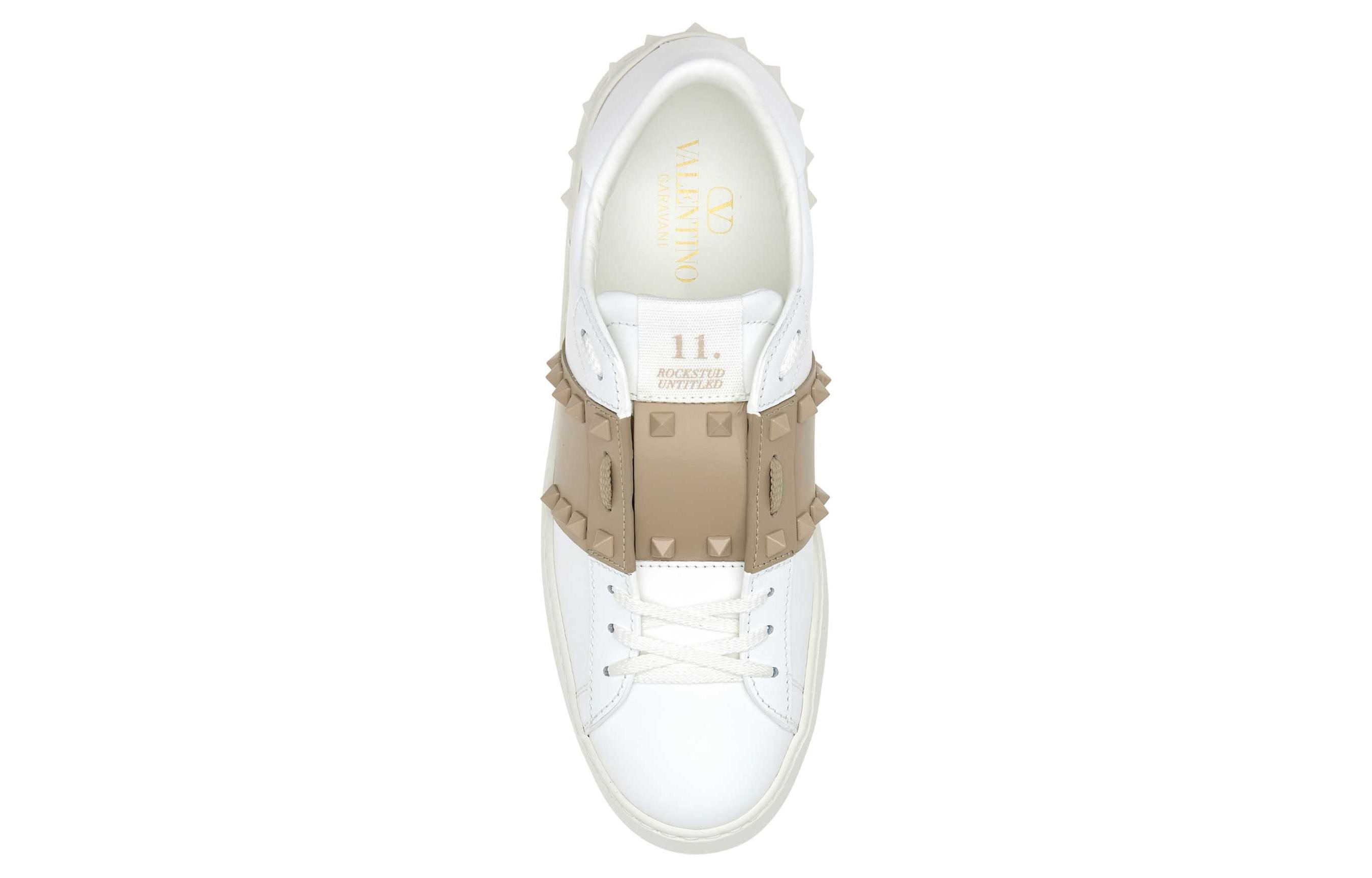 Женские кеды Garavani Rockstud Untitled Low Top Valentino белые — фото 4