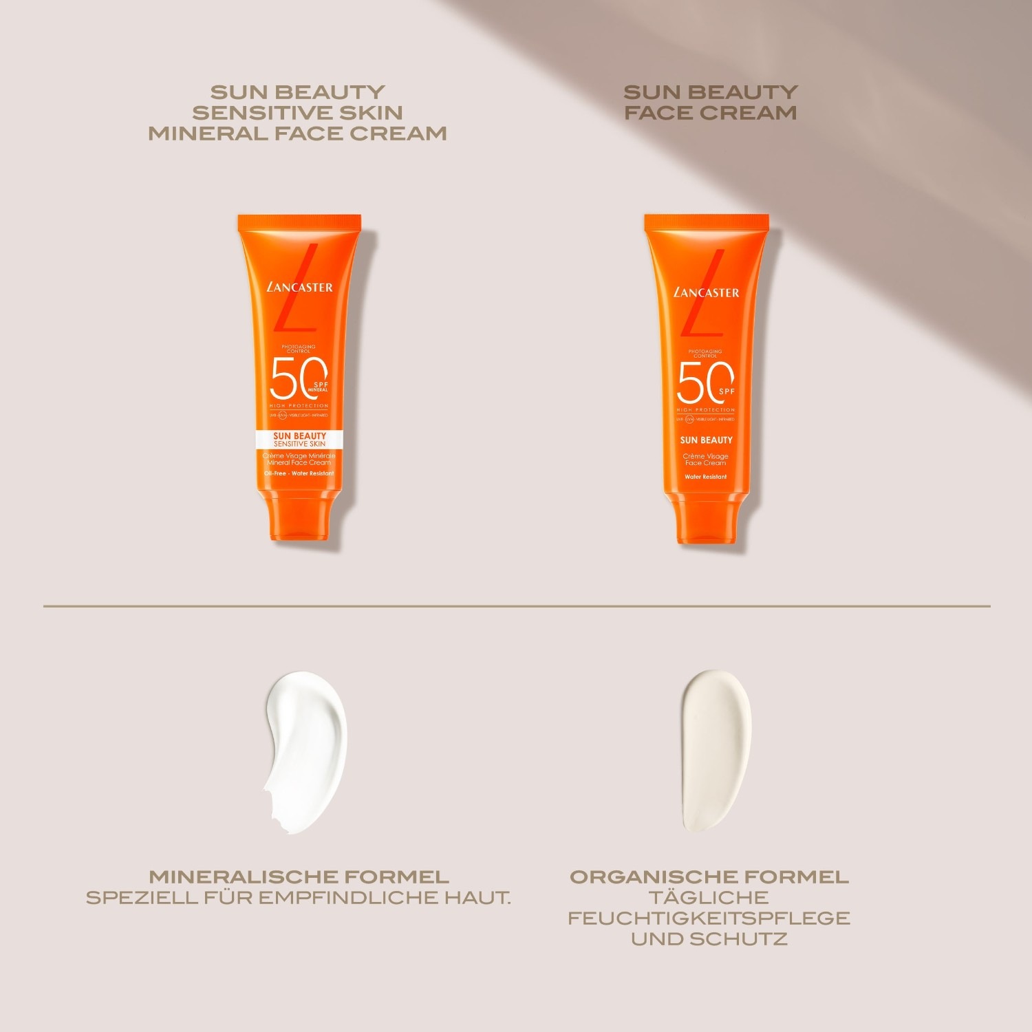 Солнцезащитный крем sun beauty sensitive skin mineral face cream spf50 Lancaster, объем 50 мл — фото 4