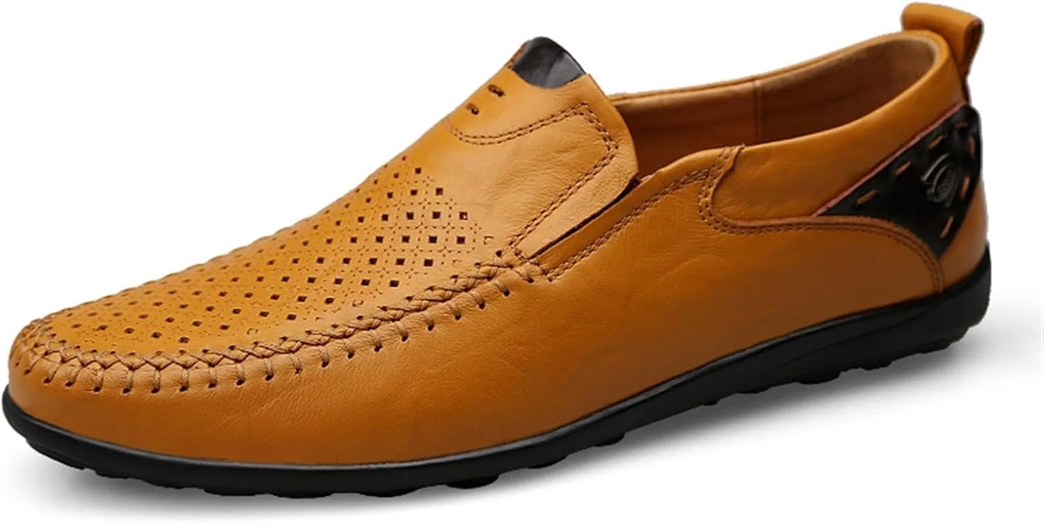 Мокасины из натуральной кожи, Loafers & Slip-Ons, Желтый EXAMEEEU
