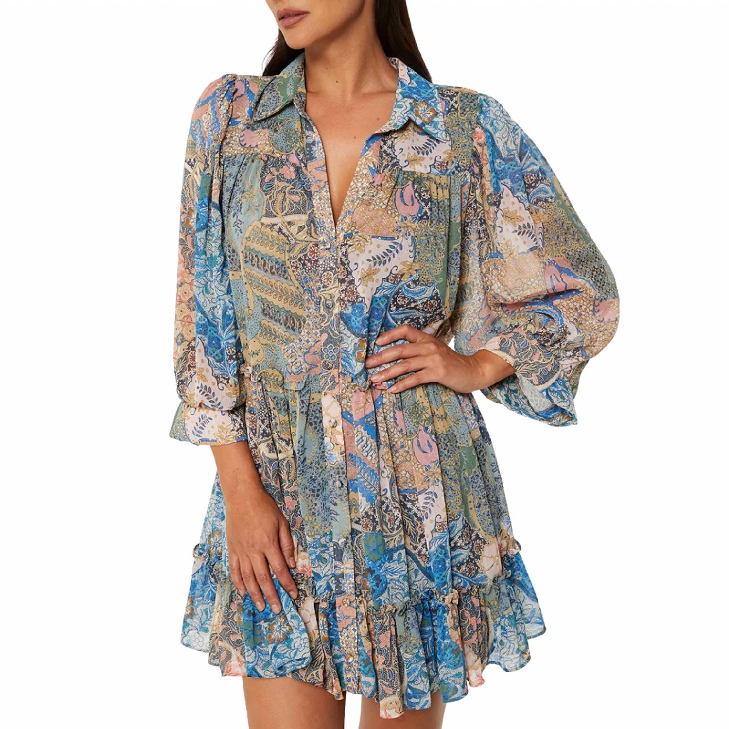 

Платье Mita в стиле пэчворк-батик Misa Los Angeles, цвет patchwork batik