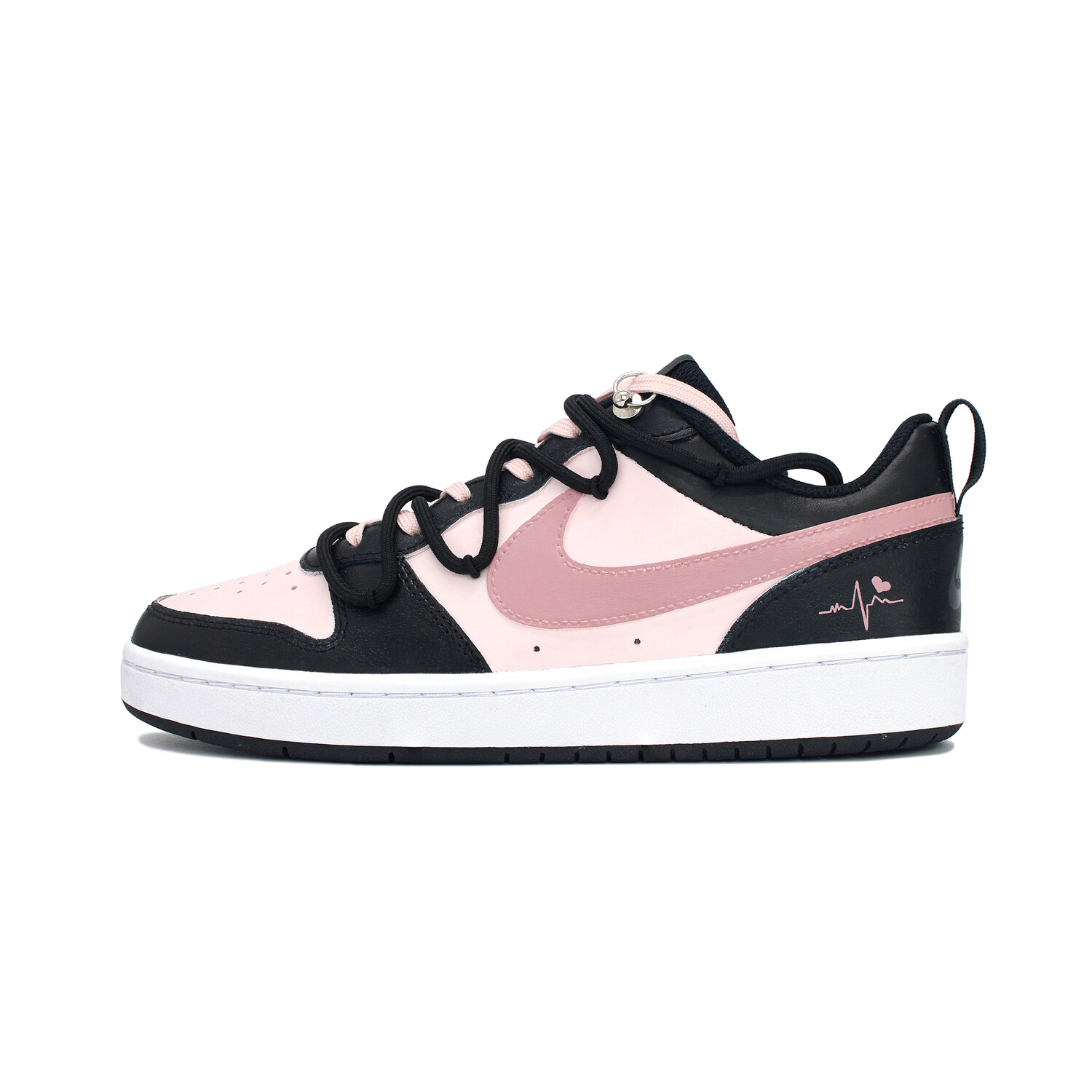 

Кроссовки Nike Court Borough Skateboard Shoes Women's Low-Top Black Pink, черный/розовый