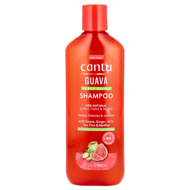 

Cantu, Шампунь для облегчения состояния кожи головы, гуава, 400 мл (13,5 жидк. унц.)